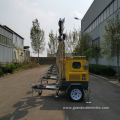 Portable mobile mast light tower